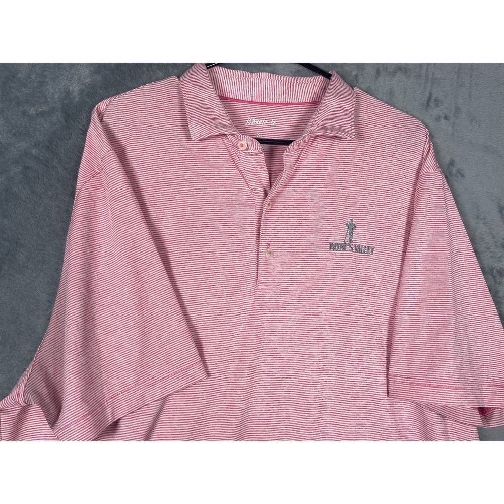 Johnnie O Payne's Valley Men's Polo Shirt Red White Size XL - Picture 2 of 5